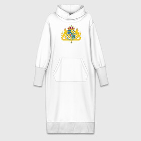 Платье удлиненное хлопок с принтом Швеция | Герб Швеции в Тюмени,  |  | герб | желтый | знак | линии | прямоугольник | символика | синий | флаг | швеции | швеция