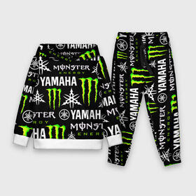 Детский костюм 3D (с толстовкой) с принтом YAMAHA X MONSTER   SPORT в Тюмени,  |  | monster energy | motorcycle | yamaha | yzf r6 | байк | байкер | зеленый | монстер | мотоспорт | мототехника | мотоцикл | мотоциклист | скутер | энергетик. | ямаха