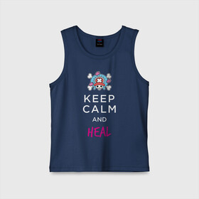 Детская майка хлопок с принтом KEEP CALM and HEAL | Tony Tony Chopper в Тюмени,  |  | one piece | tony tony chopper | аниме | большой куш | ван пис | великий флот | вон пис | врач | любитель сладкой ваты | манга | ниндзя пирато минко самурайский альянс | пират | пираты соломенной шляпы