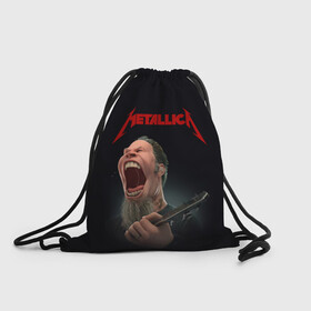 Рюкзак-мешок 3D с принтом James Alan Hetfield | METALLICA (Z) в Тюмени, 100% полиэстер | плотность ткани — 200 г/м2, размер — 35 х 45 см; лямки — толстые шнурки, застежка на шнуровке, без карманов и подкладки | james alan hetfield | kurt kobein | metallica | rock | джеймс хэтфилд | курт кобейн | металика | металлика | рок | супер звезда