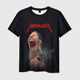Мужская футболка 3D с принтом James Alan Hetfield | METALLICA (Z) в Тюмени, 100% полиэфир | прямой крой, круглый вырез горловины, длина до линии бедер | james alan hetfield | kurt kobein | metallica | rock | джеймс хэтфилд | курт кобейн | металика | металлика | рок | супер звезда