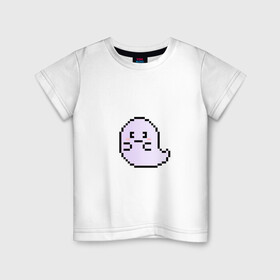 Детская футболка хлопок с принтом Hounted в Тюмени, 100% хлопок | круглый вырез горловины, полуприлегающий силуэт, длина до линии бедер | gost | haunted | kawaii | кавай | ня | пиксели | призрак