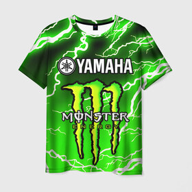Мужская футболка 3D с принтом YAMAHA X MONSTER / SPORT в Тюмени, 100% полиэфир | прямой крой, круглый вырез горловины, длина до линии бедер | monster energy | motorcycle | yamaha | yzf r6 | байк | байкер | зеленый | монстер | мотоспорт | мототехника | мотоцикл | мотоциклист | скутер | энергетик. | ямаха