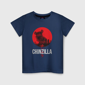 Детская футболка хлопок с принтом Chinzilla white в Тюмени, 100% хлопок | круглый вырез горловины, полуприлегающий силуэт, длина до линии бедер | Тематика изображения на принте: chinchilla | chinzilla | чинзилла | шинзилла | шиншилла