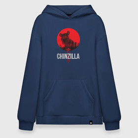 Худи SuperOversize хлопок с принтом Chinzilla white в Тюмени, 70% хлопок, 30% полиэстер, мягкий начес внутри | карман-кенгуру, эластичная резинка на манжетах и по нижней кромке, двухслойный капюшон
 | chinchilla | chinzilla | чинзилла | шинзилла | шиншилла