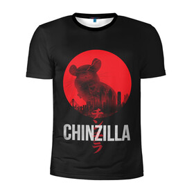 Мужская футболка 3D спортивная с принтом Chinzilla red в Тюмени, 100% полиэстер с улучшенными характеристиками | приталенный силуэт, круглая горловина, широкие плечи, сужается к линии бедра | chinchilla | chinzilla | чинзилла | шинзилла | шиншилла