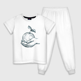 Детская пижама хлопок с принтом Мир в руках в Тюмени, 100% хлопок |  брюки и футболка прямого кроя, без карманов, на брюках мягкая резинка на поясе и по низу штанин
 | дружба | жизнь | любовь | мир | руки