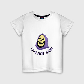 Детская футболка хлопок с принтом Skeletor | Скелетор в Тюмени, 100% хлопок | круглый вырез горловины, полуприлегающий силуэт, длина до линии бедер | he man | skeletor | властелины вселенной | персонажи | скелет | скелетор | череп