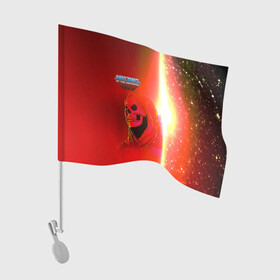 Флаг для автомобиля с принтом Скелетор | Властелины вселенной (Z) в Тюмени, 100% полиэстер | Размер: 30*21 см | he man | masters of the universe | she ra | skeletor | властелины вселенной | скелетор