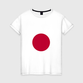 Женская футболка хлопок с принтом Япония | Японский флаг в Тюмени, 100% хлопок | прямой крой, круглый вырез горловины, длина до линии бедер, слегка спущенное плечо | буква | герб | знак | печать императора | символ | символы | флаг | флаг японии | эмблема | эмблемма | япония | японский флаг