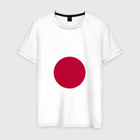 Мужская футболка хлопок с принтом Япония | Японский флаг в Тюмени, 100% хлопок | прямой крой, круглый вырез горловины, длина до линии бедер, слегка спущенное плечо. | Тематика изображения на принте: буква | герб | знак | печать императора | символ | символы | флаг | флаг японии | эмблема | эмблемма | япония | японский флаг
