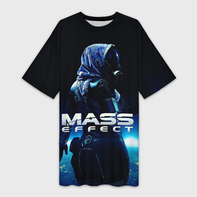 Платье-футболка 3D с принтом MASS EFFECT ТАЛИ ЗОРА в Тюмени,  |  | галактика | игра | кварианка | корабль | космос | косплей | нормандия | тали