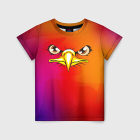 Детская футболка 3D с принтом ОРЁЛ в Тюмени, 100% гипоаллергенный полиэфир | прямой крой, круглый вырез горловины, длина до линии бедер, чуть спущенное плечо, ткань немного тянется | eagle | орел | орленок | орлиный взгляд | птица | птичка | хищная птица