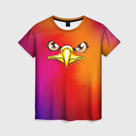 Женская футболка 3D с принтом ОРЁЛ в Тюмени, 100% полиэфир ( синтетическое хлопкоподобное полотно) | прямой крой, круглый вырез горловины, длина до линии бедер | eagle | орел | орленок | орлиный взгляд | птица | птичка | хищная птица