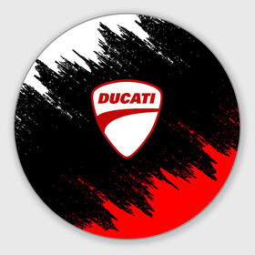 Коврик для мышки круглый с принтом DUCATI | ДУКАТИ БРЫЗГИ в Тюмени, резина и полиэстер | круглая форма, изображение наносится на всю лицевую часть | Тематика изображения на принте: ducati | moto | motocycle | racing | sport | дукати | мото | мотоспорт | мотоцикл | рейсинг | спорт