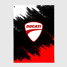 Постер с принтом DUCATI | ДУКАТИ БРЫЗГИ в Тюмени, 100% бумага
 | бумага, плотность 150 мг. Матовая, но за счет высокого коэффициента гладкости имеет небольшой блеск и дает на свету блики, но в отличии от глянцевой бумаги не покрыта лаком | ducati | moto | motocycle | racing | sport | дукати | мото | мотоспорт | мотоцикл | рейсинг | спорт