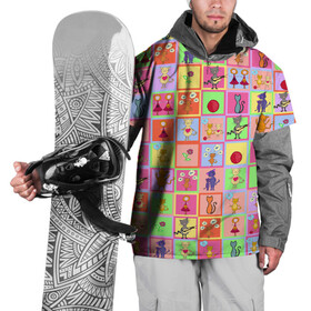 Накидка на куртку 3D с принтом Хороший день в Тюмени, 100% полиэстер |  | девочки | дружба | котики | разноцветный | рыбка | счастье | узор | цветочный | шарики