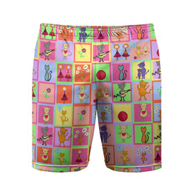 Мужские шорты спортивные с принтом Хороший день в Тюмени,  |  | девочки | дружба | котики | разноцветный | рыбка | счастье | узор | цветочный | шарики