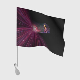 Флаг для автомобиля с принтом СКЕЛЕТОР | SKELETOR (Z) в Тюмени, 100% полиэстер | Размер: 30*21 см | he man | logo | masters of the universe | she ra | skeletor | властелины вселенной | логип | лого | мульт | мультфильм | скелетор