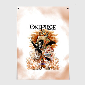 Постер с принтом One Piece. Пираты Соломенной Шляпы в Тюмени, 100% бумага
 | бумага, плотность 150 мг. Матовая, но за счет высокого коэффициента гладкости имеет небольшой блеск и дает на свету блики, но в отличии от глянцевой бумаги не покрыта лаком | anime | manga | monkey d. luffy | one piece | аниме | большой куш | ван пис | вон пис | гол д. роджер | кайдо | король пиратов | луфи | луффи | манга | манки д. луффи | нами | нико робин | пират | портгас д. эйс | ророноа зоро