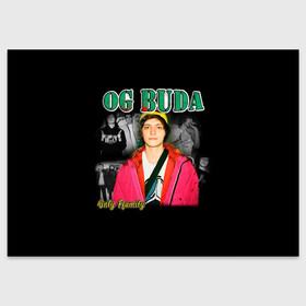 Поздравительная открытка с принтом OG BUDA в Тюмени, 100% бумага | плотность бумаги 280 г/м2, матовая, на обратной стороне линовка и место для марки
 | buda | og buda | ог буда | реп | репер