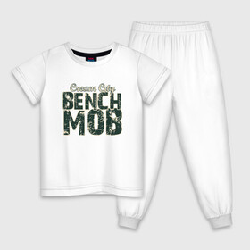 Детская пижама хлопок с принтом Milwaukee Bench Mob в Тюмени, 100% хлопок |  брюки и футболка прямого кроя, без карманов, на брюках мягкая резинка на поясе и по низу штанин
 | Тематика изображения на принте: basketball | bucks | giannis | milwaukee | mvp | nba | ntetokounmpo | sport | streetball | адетокумбо | бакс | баскетбол | игра | милуоки | мяч | нба | олень | спорт | стритбол | тренер | чемпион | янис