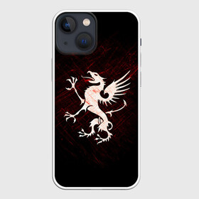 Чехол для iPhone 13 mini с принтом Грифон в Тюмени,  |  | griffin | red paint | white griffin | белый грифон | грифон | красная краска