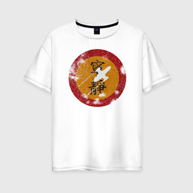 Женская футболка хлопок Oversize с принтом Firefly Serenity в Тюмени, 100% хлопок | свободный крой, круглый ворот, спущенный рукав, длина до линии бедер
 | firefly | serenity | космический корабль | светлячок