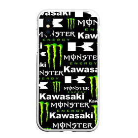 Чехол для iPhone XS Max матовый с принтом KAWASAKI X MONSTER ENERGY в Тюмени, Силикон | Область печати: задняя сторона чехла, без боковых панелей | kawasaki | monster energy | motorcycle | motosport | racing | speed | sport | байк | гонки | двигатель | кавасаки | монстер энерджи. | мото | мотокросс | мотоспорт | мототриал | мотоцикл | скорость | спорт