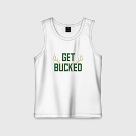 Детская майка хлопок с принтом Get Bucked в Тюмени,  |  | antetokounmpo | basketball | bucks | giannis | milwaukee | mvp | nba | sport | streetball | адетокумбо | бакс | баскетбол | игра | милуоки | мяч | нба | олень | спорт | стритбол | тренер | чемпион | янис