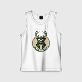 Детская майка хлопок с принтом Fear Duh Deer в Тюмени,  |  | antetokounmpo | basketball | bucks | giannis | milwaukee | mvp | nba | sport | streetball | адетокумбо | бакс | баскетбол | игра | милуоки | мяч | нба | олень | спорт | стритбол | тренер | чемпион | янис