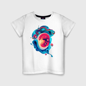 Детская футболка хлопок с принтом Зарождение жизни в Тюмени, 100% хлопок | круглый вырез горловины, полуприлегающий силуэт, длина до линии бедер | abstractio | абстракция | абстрогирование | кривые | неопознанное | пятно | эмбрион