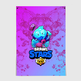 Постер с принтом BRAWL STARS SQUEAK: СКВИК. в Тюмени, 100% бумага
 | бумага, плотность 150 мг. Матовая, но за счет высокого коэффициента гладкости имеет небольшой блеск и дает на свету блики, но в отличии от глянцевой бумаги не покрыта лаком | brawl stars | leon | sally leon | shark | werewolf leon | акула | бравл старс | оборотень | сквик squeak