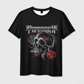 Мужская футболка 3D с принтом Papa Roach Rose в Тюмени, 100% полиэфир | прямой крой, круглый вырез горловины, длина до линии бедер | alternative | metall | music | papa roach | rock | альтернатива | металл | музыка | папа роач | папа роуч | папа таракан | рок
