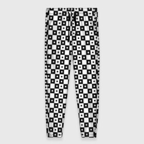 Женские брюки 3D с принтом ШАХМАТНАЯ КЛЕТКА В ГОРОШЕК в Тюмени, полиэстер 100% | прямой крой, два кармана без застежек по бокам, с мягкой трикотажной резинкой на поясе и по низу штанин. В поясе для дополнительного комфорта — широкие завязки | abstraction | geometry | hexagon | neon | paints | stripes | texture | triangle | абстракция | брызги | геометрия | горошек | клетки | краски | круги | кубы | неон | соты | текстура | шахматная доска