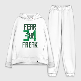 Женский костюм хлопок Oversize с принтом Fear The Freak 34 в Тюмени,  |  | antetokounmpo | basketball | bucks | giannis | milwaukee | mvp | nba | sport | streetball | адетокумбо | бакс | баскетбол | игра | милуоки | мяч | нба | олень | спорт | стритбол | тренер | чемпион | янис