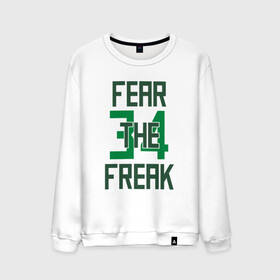 Мужской свитшот хлопок с принтом Fear The Freak 34 в Тюмени, 100% хлопок |  | antetokounmpo | basketball | bucks | giannis | milwaukee | mvp | nba | sport | streetball | адетокумбо | бакс | баскетбол | игра | милуоки | мяч | нба | олень | спорт | стритбол | тренер | чемпион | янис