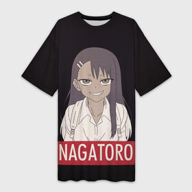 Платье-футболка 3D с принтом Miss Nagatoro в Тюмени,  |  | anime | chan | dont | gamo | hayase | manga | me | miss | mock | nagatoro | naoto | no | president | sakura | senpai | toy | with | yoshi | аниме | гамо | ёши | издевайся | йоши | манга | нагаторо | наото | не | президент | сакура | семпай |