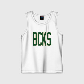 Детская майка хлопок с принтом BCKS (Bucks) в Тюмени,  |  | antetokounmpo | basketball | bucks | giannis | milwaukee | mvp | nba | sport | streetball | адетокумбо | бакс | баскетбол | игра | милуоки | мяч | нба | олень | спорт | стритбол | тренер | чемпион | янис