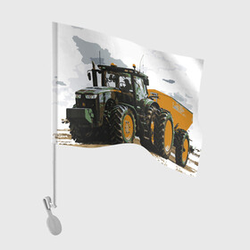 Флаг для автомобиля с принтом JOHN DEERE I Джон Дир! в Тюмени, 100% полиэстер | Размер: 30*21 см | john deere | агроном | джон дир | земля | природа | работяга. | сельскохозяйственная техника | трактор | тракторист | труд
