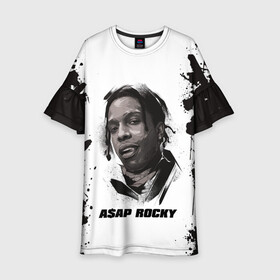 Детское платье 3D с принтом АСАП | ASAP ROCKY (Z) в Тюмени, 100% полиэстер | прямой силуэт, чуть расширенный к низу. Круглая горловина, на рукавах — воланы | america | asap | asap rocky | black rap | music | rap | raper | testing | usa | америка | асап | асап роки | зарубежная музыка | музыка | музыкант | реп | репер | сша | тестин | черный реп