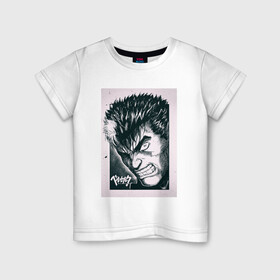 Детская футболка хлопок с принтом BERSERK в Тюмени, 100% хлопок | круглый вырез горловины, полуприлегающий силуэт, длина до линии бедер | anime | berserk | guts | poster | аниме | берсерк | гатс | постер | чб арт