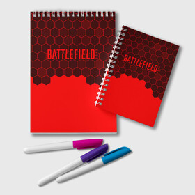 Блокнот с принтом Battlefield 2042 - Hexagon в Тюмени, 100% бумага | 48 листов, плотность листов — 60 г/м2, плотность картонной обложки — 250 г/м2. Листы скреплены удобной пружинной спиралью. Цвет линий — светло-серый
 | Тематика изображения на принте: 2042 | battle | battlefield | fps | game | games | logo | portal | royale | shooter | батлфилд | битва | игра | игры | королевская | лого | портал | соты | шутер