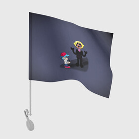 Флаг для автомобиля с принтом Бойфренд и Монстр в Тюмени, 100% полиэстер | Размер: 30*21 см | boyfriend | fnf | friday night funkin | бойфренд | игра | монстр | персонажи | фридей найт фанкин