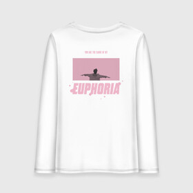 Женский лонгслив хлопок с принтом EUPHORIA | BTS | PINK Edition  в Тюмени, 100% хлопок |  | Тематика изображения на принте: bighit | bts | butter | k pop | love yourself | music | битиэс | бойсбенд | бтс | кейпоп | корея | чимин | эйфория