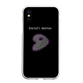 Чехол для iPhone XS Max матовый с принтом Install Gentoo в Тюмени, Силикон | Область печати: задняя сторона чехла, без боковых панелей | Тематика изображения на принте: distro | gentoo | linux | programmer | генту | дистибутив | линух | программистам