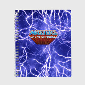 Тетрадь с принтом Masters of the Universe | Logo | Лого (Z) в Тюмени, 100% бумага | 48 листов, плотность листов — 60 г/м2, плотность картонной обложки — 250 г/м2. Листы скреплены сбоку удобной пружинной спиралью. Уголки страниц и обложки скругленные. Цвет линий — светло-серый
 | he man | logo | masters of the universe | mult | she ra | властелины вселенной | лого | логотип | мульт | мультфильм