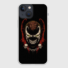 Чехол для iPhone 13 mini с принтом Spawn профиль в Тюмени,  |  | al simmons | antihero | chain | comics | evil | hell | skull | smile | spawn | ад | антигерой | зло | комиксы | отродье | спаун | улыбка | цепь | череп | эл симмонс