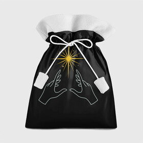 Подарочный 3D мешок с принтом Звезда В руках На черном Фоне в Тюмени, 100% полиэстер | Размер: 29*39 см | black | hands | silhouette | student | symbol | top | trending | yellow | в топе | в тренде | жёлтый | руки | силуэт | символ | студент | черный