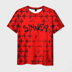 Мужская футболка 3D с принтом FAR CRY 5 SINNER / ГРЕШНИК в Тюмени, 100% полиэфир | прямой крой, круглый вырез горловины, длина до линии бедер | far cry | sinner | ubisoft | врата эдема | грешник | иосиф сид | монтана | секта | сектанты | символ | фар край | юбисофт